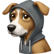 dog wearing hoodie sticker