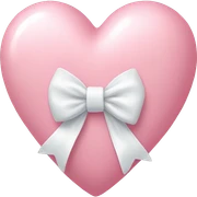 Pastel pink heart with white bow sticker