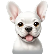 White Frenchie puppy sticker