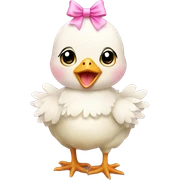 Baby chicken with pink bow sticker