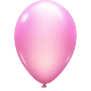 Balloon Emoji "A pastel pink balloon floating gently with a glowing surface, shimmering light reflections, and a trail of sparkles." sticker
