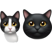 Two pet cats one is black and larger than the other which is a tuxedo cat sticker
