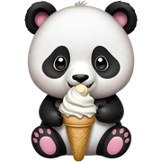 Panda eating ice cream sticker