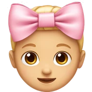 baby pink bow sticker
