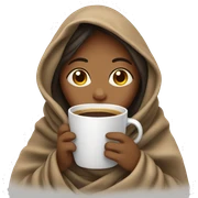 girl inside a blanket sipping coffee eyes closed sticker