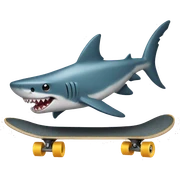 Shark on a skateboard sticker