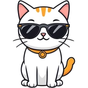 Cat with sunglasses sticker