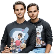 boys in black attire sticker