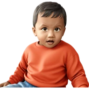 curious boy with open mouth sticker