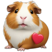 guinea pig holding a heart sticker