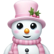 Cute white and light pink snowman sticker