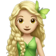 Fairy with long blond hair and green dress sticker