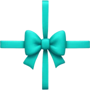 Turquoise bow sticker
