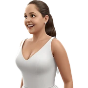 smiling girl in white dress sticker