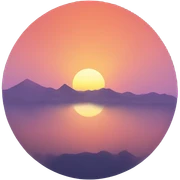A sunset scene sticker