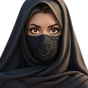 girl in desert with mask sticker