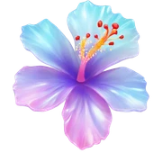 Opal crystal hibiscus flower sticker