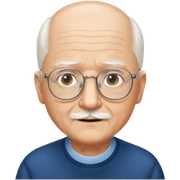 Mi abuelo con el pelo blanco con gafas y con calva  sticker