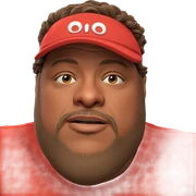 casual male portrait with hat sticker