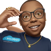 smiling boy with jewelry sticker