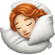 pretty redhead girl sleeping with comfy pillow sticker
