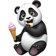 Panda eating ice cream sticker