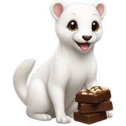 Ermine eating chocolate sticker