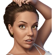 brown haired girl with earrings sticker