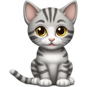 Gray tabby kitten sitting sticker