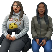 happy girls enjoying the outdoors sticker