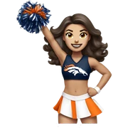 nfl glamourous cheerleader, brunette hair, cheering, Denver broncos  sticker