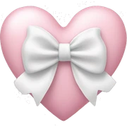 Pastel pink heart with white bow sticker