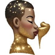 Glittery kiss sticker