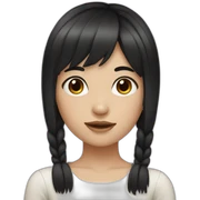 Girl with black korean hair sticker