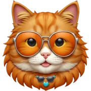 Cat with sunglasses sticker
