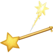 A wand with sparkles next to it indicating magic sticker
