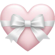 Pastel pink heart with white bow sticker
