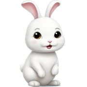 Cute little White bunny with a question mark above her bunny head sticker