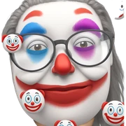 smiling clown with glasses sticker