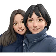 two girls smiling together sticker