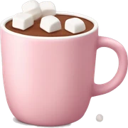 Light Pink mug of hot chocolate with marshmallows  sticker