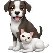 dog with cat sticker