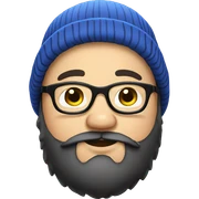 Chubby, beard, glasses, beanie sticker