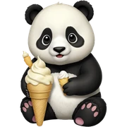 Panda eating ice cream sticker