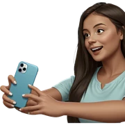 smiling girl with smartphone sticker