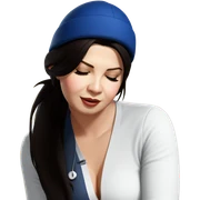 girl in hat with closed eyes sticker