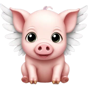 little baby pig with wings sticker