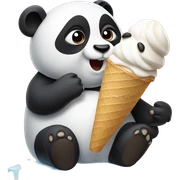 Panda eating ice cream sticker