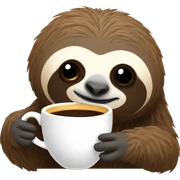 a sloth sipping coffee sticker