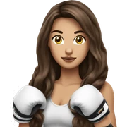 à beatiful long hair brunette with boxer gloves sticker